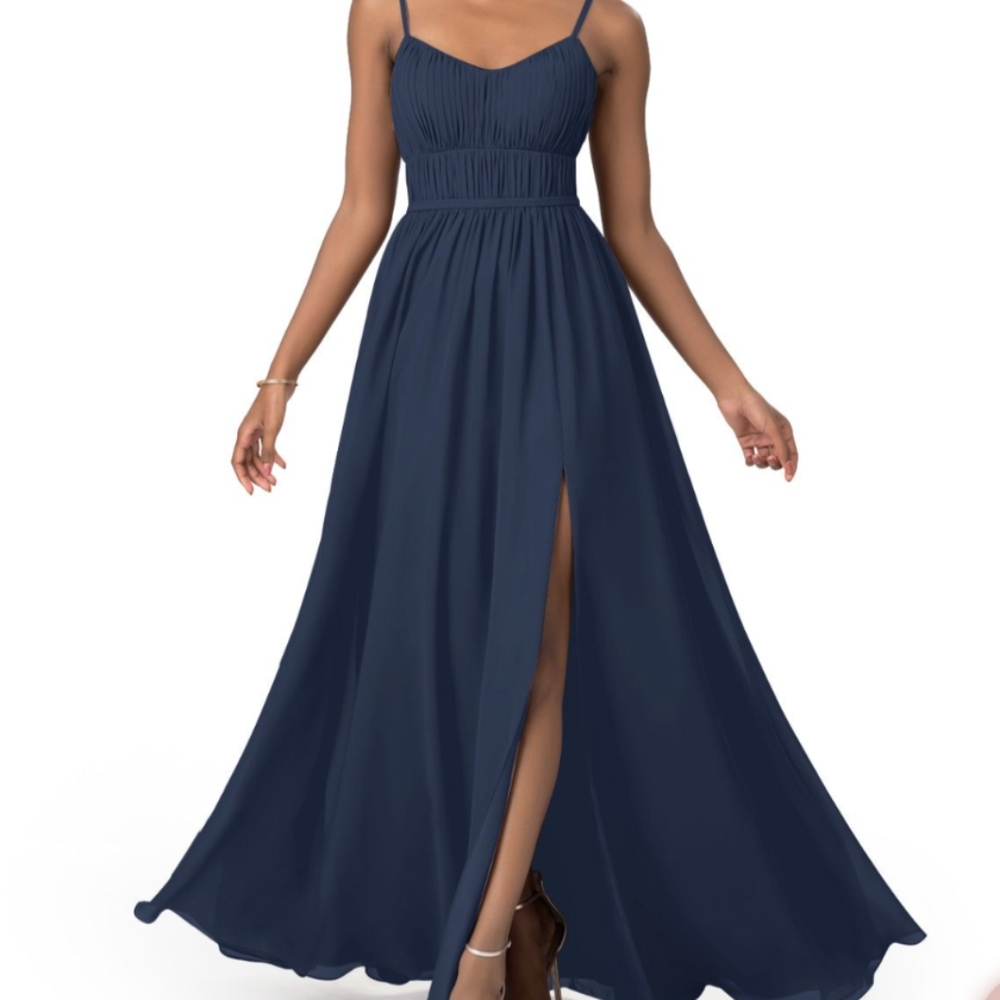 Azazie Yanelie Bridesmaid Dress in Dark Navy